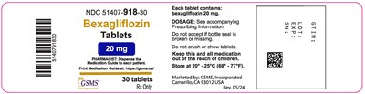 51407-918-30ol (Bexagliflozin Tablets)